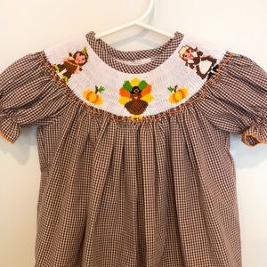 Thanksgiving Smocked Bubble Jumper